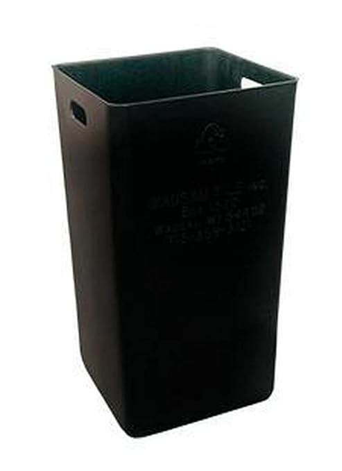 32 Gallon Square Slatted 100% Recycled Plastic Heavy Duty Outdoor Commercial Trash Can with Swing Top Lid | Great for Schools and Businesses - Green Granite
