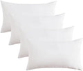 Covers & All Premium Rectangle ThrowPillow Inserts with Covers Set of 4, 20 x 26 Inches White, Decorative Cushions for Couch Sofa Home Decor Office Travel UV Resistant Waterproof Soft Cushions Pillows