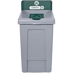 Stager Direct, 33 Gallon Compost Recycling Station with Lid, Recycle Bin, Exterior Trash Can, Recycling Station Kit, Heavy Duty Premium Plastic, Perfect for Kitchen, Office, Garden, Garage, (N.4)