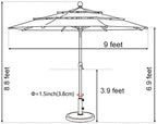 EliteShade USA 10-Year-Non-Fading Solar 9ft 3 Tiers Market Umbrella with 80 LED Lights Patio Umbrellas Outdoor Table with Ventilation,Black