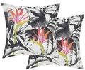 Comfort Classics, Inc. Outdoor/Indoor Floral Aquarius Tropical Square Throw Pillow (Set of 2) 16 x 16 in. in Spun Polyester