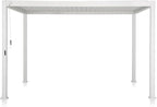 Mirador 111S Round Louvered Pergola Gazebo, 10Ft x 13Ft, Full Aluminum Frame, Adjustable Roof, Outdoor, Durable, White