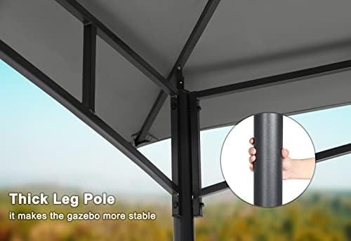 MASTERCANOPY Outdoor Garden Gazebo for Patios with Stable Steel Frame and Netting Walls (10x12,Dark Gray)