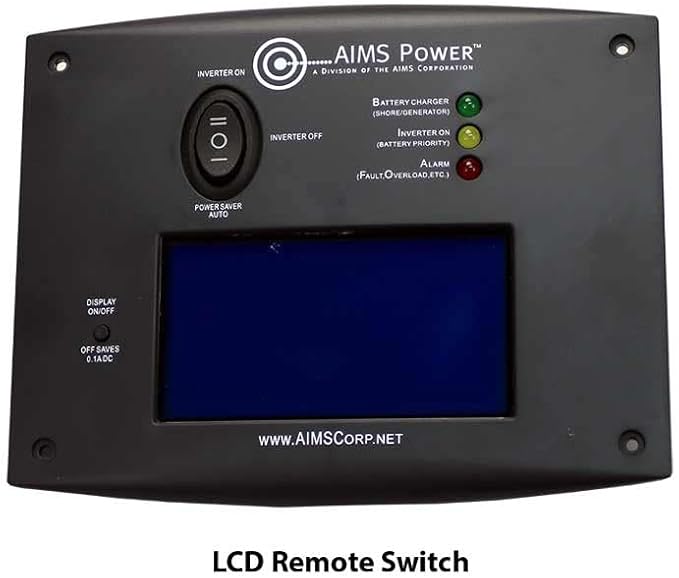 AIMS Power 2000 Watt / 6000 Watt Peak Pure Sine Inverter Charger 12 Volt DC to 120 Volt AC with LCD Remote