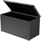 Outdoor/Indoor Storage Deck Box, 170 Gallon Capacity, Weather-Resistant Resin, Graphite