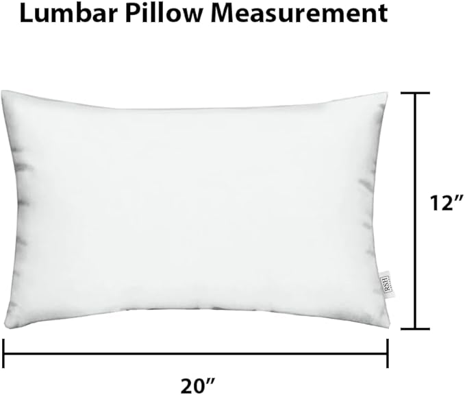 RSH DECOR: Sunbrella Lumbar Throw Pillows Set of 4 | 20" x 12" | Water and Fade-Resistant Performance Fabric | Outdoor Pillow Covers with Down-Alternative Inserts | Canvas Forest Green