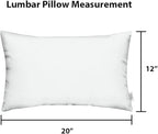 RSH DECOR: Sunbrella Lumbar Throw Pillows Set of 2 | 20" x 12" | Water and Fade-Resistant Performance Fabric | Outdoor Pillow Covers with Down-Alternative Inserts | Canvas Air Blue