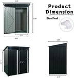 Chery Industrial 5 x 3FT Outdoor Storage Shed, Affordable Metal Tool Shed with Lockable Sliding Door and Vents,Waterproof Galvanized Steel Sheds & Outdoor Storage for Backyard, Garden, Patio