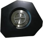 Elementi | Columbia Gas Fire Pit Cast Concrete Semi-Round Fire Table, Outdoor Fire Pit Electronic Ignition | Canvas Cover, Lava Rock Included | Natural Gas