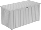 Outdoor/Indoor Storage Deck Box, 170 Gallon Capacity, Weather-Resistant Resin, White
