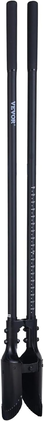 VEVOR Post Hole Digger, Heavy Duty Post Hole Digger with Fiberglass Handle, Manual Hole Digger with Scale Markings and Metal Blade, Post Hole Digger Tool for Digging Gardening and Outdoors, 57.5-Inch