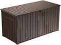 Outdoor/Indoor Storage Deck Box, 170 Gallon Capacity, Weather-Resistant Resin, Brown
