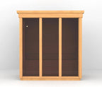Outdoor Steam Sauna, Canadian Red Cedar Saunas 3 Person, 6KW ETL Toule Heater, Waterproof System, 220V,Broad Benche, Modern Sauna Box, Left Door (0-195℉)