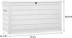 230 Gallon Deck Storage Box Outdoor Patio Container – Weather-Resistant, Lockable Outdoor Storage Solution for Patio, Garden, and Poolside (White)