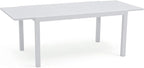 Soleil Jardin Aluminum Patio Extendable Dining Table, 59" - 83", Adjustable Indoor Outdoor Furniture Rectangle Table for 6-8 Person Porch Deck Garden, White