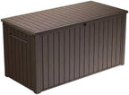 Outdoor Storage Deck Box, 170 Capacity, 27.7L x 57W x 29H inches (Brown)