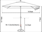 EliteShade USA 10-Year-Non-Fading 6.5x10Ft Rectangular Market Umbrella Patio Umbrella Outdoor Table Umbrella with Ventilation（Royal Blue）