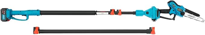 Cordless Pole Saw with 1 Max 20V*6Ah Battery, 8inch Chainsaw and Pole Tree Trimmer. Electric Pole Saw and Branch Cutter Battery Powered,15-Feet Reach for Tree Trimming and Pruning Saw with Bag