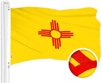 G128 Combo Pack: USA American Flag 3x5 Ft Embroidered Stars & New Mexico State Flag 3x5 Ft Embroidered
