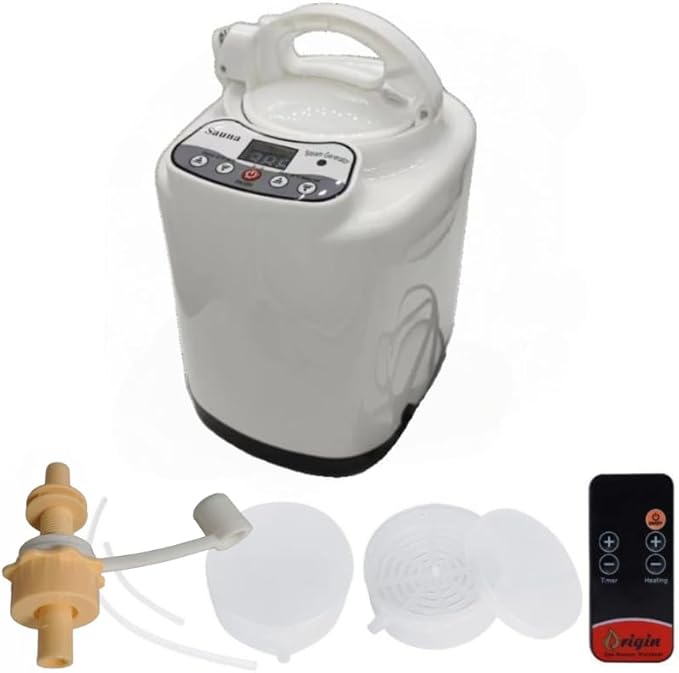 3L Sauna Steamer, Fcc Certified 3L & 1000W Steam Generator, Sauna Steamer Machine with Remote Control, Portable Sauna Steamer with Sturdy Lid and Explosion-Proof Interior, Black