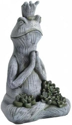 Large Garden Statue Yoga Frog Sustainable Eco-Friendly Solar Lights with LED Sustainability Sculpture Courtyard Balcony Home Decoration（20" Tall
