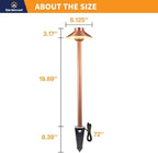 Gardenreet Brass 12V Path Lights Outdoor, IP65 Waterproof Low Voltage Landscape Pathway Lights(Hat) Copper for Walkway Driveway Garden Yard with 3W LED G4 Bulb 2700K Warm White(12 Pack)