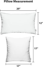 RSH DECOR: Lumbar & Square Throw Pillows Set of 4 | 20" x 12" & 17" x 17" | All-Weather Spun Fabric | Water and Fade-Resistant | Outdoor Accent Pillows for Patio Furniture | Daelyn Navy