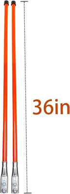 Snow Plow Blade Markers Guides Kit 304 Stainless Steel Joint Bright Orange 36'' Upgrade Lengthen Thicken High Visibility Never Break Never Rust Fit for Boss Western Snowplows and More