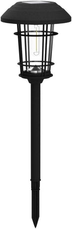 Grand patio Solar Outdoor Lights, 5 Pack, Glass Light Metal Pathway Light, Waterproof Landscape Lighting, Automatic Dusk and Dawn Sensor (Slate Gray)