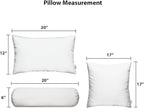 RSH DECOR: 6-Pack Pillow Set, All-Weather Water & Fade-Resistant Fabric, 17" Square, 20"x12" Lumbar 20"x6" Neck Roll Pillows, Outdoor Pillows for Patio Furniture, Black & White Stripe - Made in USA