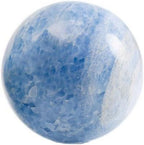 StoneStory Blue Celestite Crystal Sphere Ball with Wood Stand Large Healing Crystals Sphere Sculpture Home Office Decoration Fengshui Meditation Healing 90mm 3.54'' (Blue Celestite,3.54 in )