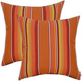RSH DECOR: Sunbrella Square Throw Pillows Set of 2 | 24" x 24" | Water and Fade-Resistant Performance Fabric | Outdoor Pillow Covers with Down-Alternative Inserts | Dolce Mango