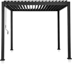 Mirador 111S Round Louvered Pergola Gazebo, 10Ft x 10Ft, Full Aluminum Frame, Adjustable Roof, Outdoor, Durable, Charcoal