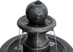 45.2“ High Outdoor Water Fountain, Concrete Outdoor Waterfall Fountain with Pump for Yard Garden Patio Backyard Deck Relaxation Decor - Black
