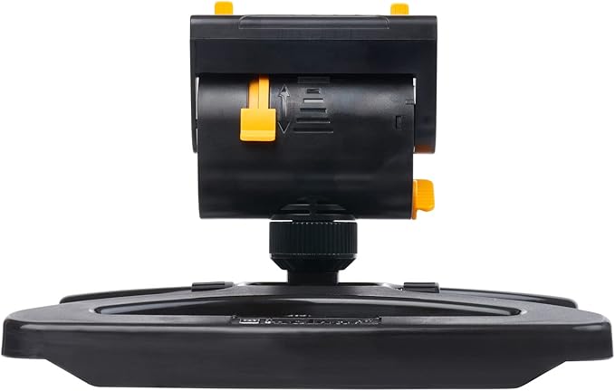 Melnor 65131AMZ MiniMax Turbo Oscillator Sprinkler, 4000 sq. ft., 4-Way Adjustable, Quick Connect Bundle, Black, Yellow