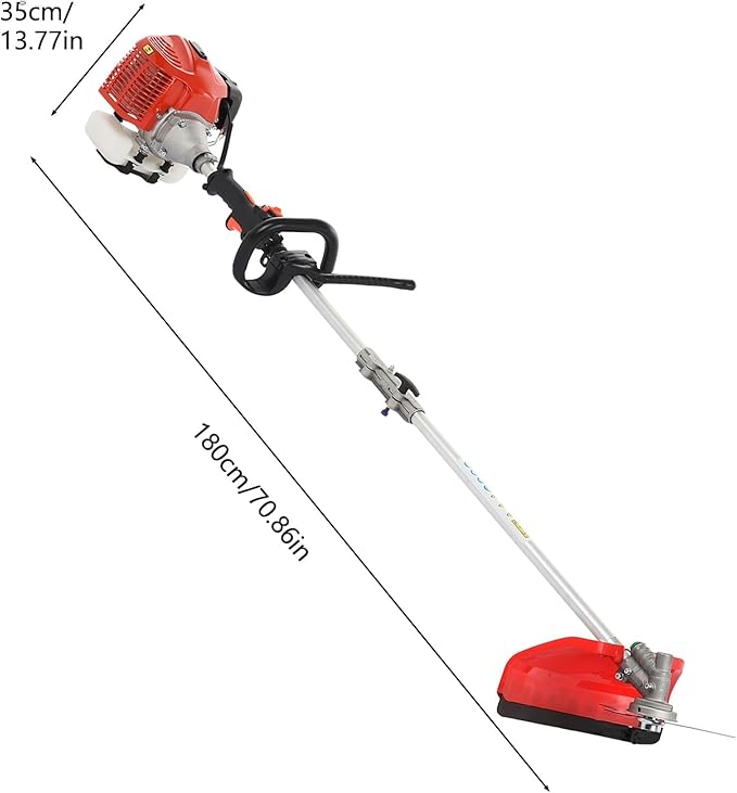 String Trimmer, 2 Stroke 52CC Gas Powered,Lawn Mower for Weeds and Grass,5 in 1,Red Red