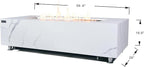 Elementi+ | Bundle Carrara Gas Fire Pit | Marble Porcelain & Metal Frame | 60" Rectangular Fire Table | Electronic Ignition | Canvas Cover, Fire Glass & Burner Lid Included | White | Natural Gas