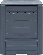 Compost Bin | Garden Composter Bin | Outdoor Composting Box for Backyard Yard Patio Outside | Gray Plastic 23.6" x 23.6" x 28.7" 68.7 Gallon by GeoHome