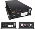 3000Watt Pure Sine Wave Power Inverter 24VDC to 120VAC 6000W Peak Built-in Soft Starter Dual AC Outlets 2× 2.4A USB Port &Hardwire Terminal Off-Grid Solar Converter RV Trucks (U5-300024)