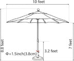 EliteShade USA 10-Year-Non-Fading 10Ft Market Umbrella Patio Umbrella Outdoor Table Umbrella with Ventilation, Natural