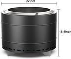 22 inch Smokeless Fire Pit with Carry Bag, Stainless Steel Outdoor Smokeless Firepit, Wood Burning Fire Pits for Camping, Bonfire,Low Smoke Firepit for Outside(Black)