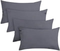 Covers & All Premium Square Throw Pillow Inserts with Covers Set of 4, 12 x 20 Inches Charcoal Gray, Decorative Cushions for Couch Sofa Home Decor Office Travel UV Resistant Waterproof Soft Cushions