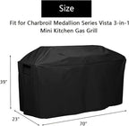 Grill Cover for Charbroil Medallion Series Vista 4 Burner Outdoor Kitchen Griddle, Waterproof Outdoor BBQ Grill Cover - 70 x 23 x 39 Inch