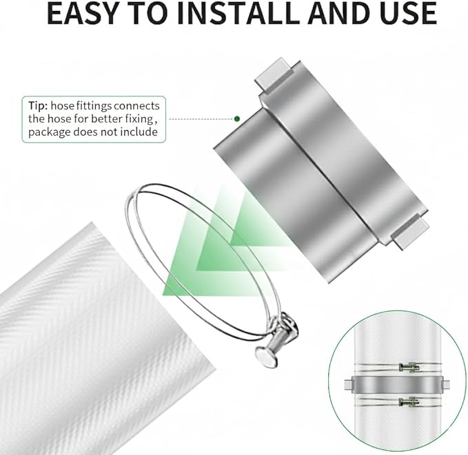 2" x 200' Pool Backwash Hose: Pool Drain Hose, Sump Pump Hose with Heavy-Duty 3-Layer, Lightweight, Kink-Resistant for Pool Drain, Irrigation, White