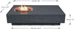 Elementi | Metropolis Gas Fire Pit Cast Concrete 56" Rectangular Fire Table, Outdoor Fire Pit Electronic Ignition | Canvas Cover, Lava Rock Included | Dark Gray (Natural Gas)