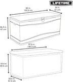 Lifetime 60040 Deck Box, 130 Gallon, Desert Sand