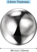 uxcell Gazing Ball 6 Inch 150mm Reflective Sphere Polished Hollow Ball, Stainless Steel Gazing Globe Mirror Ball for Home Outdoor Decoration, Silver Tone