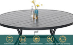 7-Piece Outdoor Dining Set, 58'' Round Table with 6 Swivel Chairs All Weather Furniture Set - Brown Style2