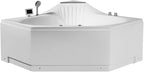 ARIEL 59" Triangular Platinum Whirlpool Bathtub with 22 Hydro Jets, Two-Person Jetted Hot Tub with Customizable Massage, Waterfall, Hot/Cold Inlets & Smart Features