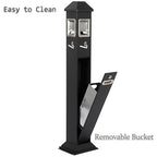 120cm Standing Waste Containers Trash Cans, Rubbish Bin Indoor Outdoor Stainless Steel Vertical Freestand Trash Bin with Key,Pub Hotel Restaurant Garden Standing Bin (B)